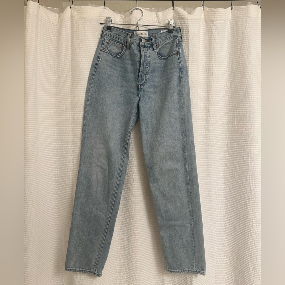 Aritzia Denim Forum The Boyfriend High Rise Loose Light Wash Jeans
